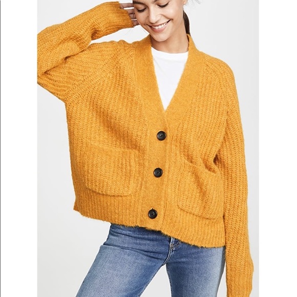 A.L.C Cleveland Cardigan Mustard Yellow - Size XL - Picture 2 of 6